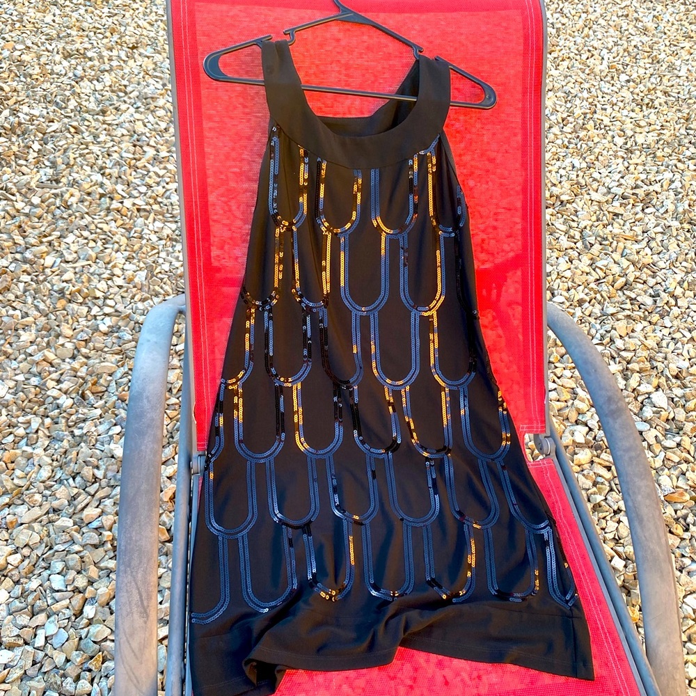 NWOT- Gorgeous knee length black formal cocktail sequence dress SIZE 8